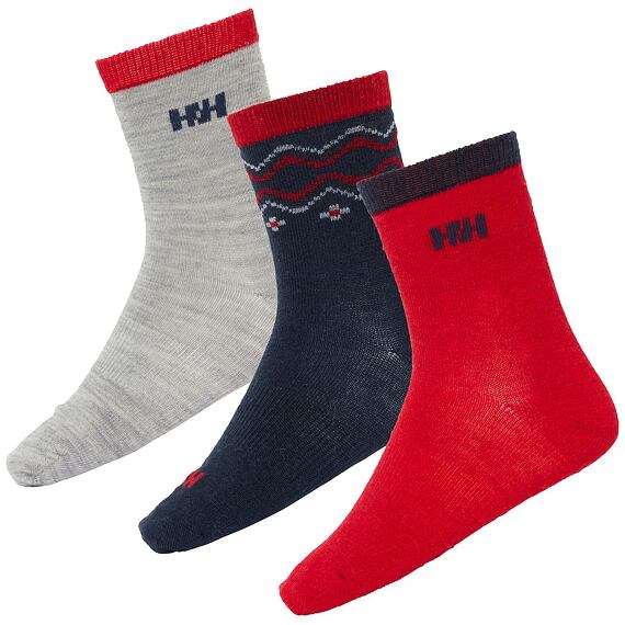 Dětské vlněné ponožky Helly Hansen Wool Socks 3-pack - grey melang