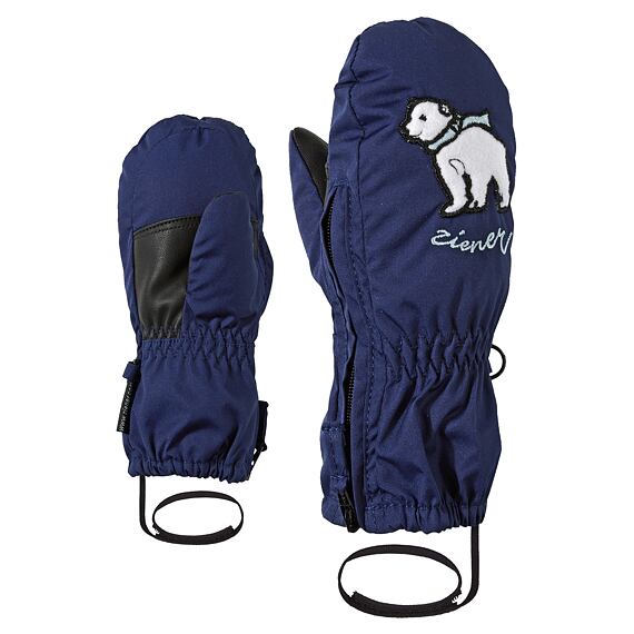 Dětské zimní rukavice Ziener Le ZOO MINIS estate blue - celorozepínací palčáky s poutkem