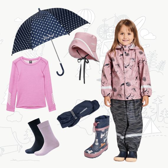 Dětský outfit do deště Didriksons Ocean soft pink