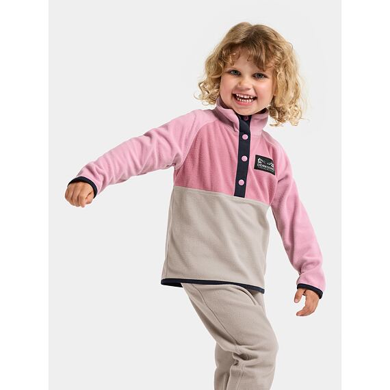 Dětská fleecová mikina Didriksons Monte half bu - heather pink