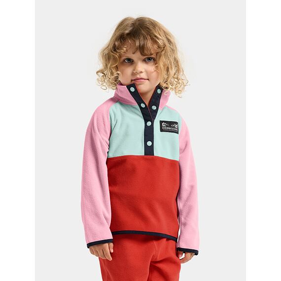 Dětská fleecová mikina Didriksons Monte half bu - light heather pink