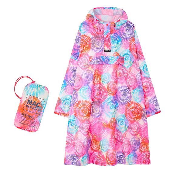 Festivalové poncho pro dospělé Mac in a Sac tie dye