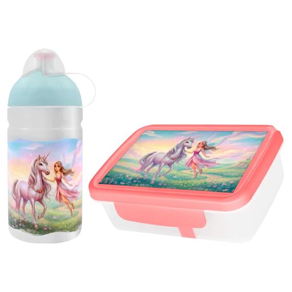 SET ZDRAVÁ LAHEV A ZDRAVÁ SVÁČA svačinový box a lahev 0,5l Kouzelný jednorožec