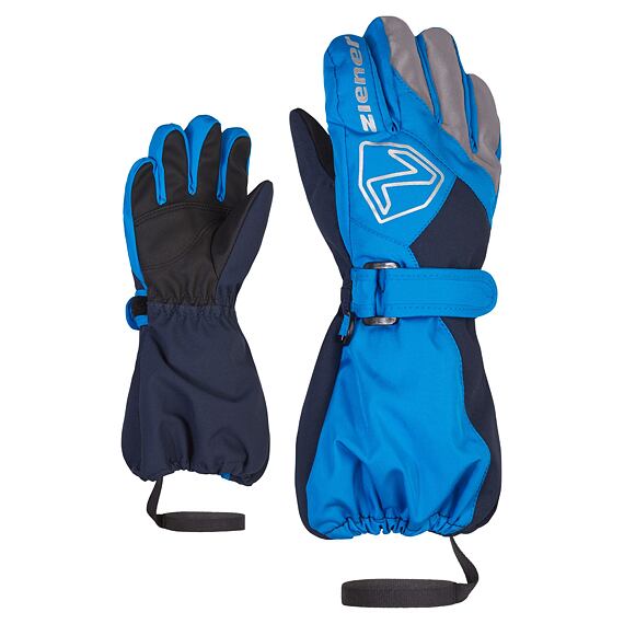 Dětské zimní rukavice Ziener Lauro AS persian blue/dark navy - prstové s poutkem