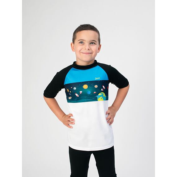 Dětské funkční UV tričko Drexiss CoolMax krátký rukáv Stripe Universe