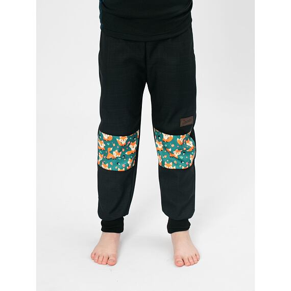 Dětské softshellové kalhoty Drexiss bez zateplení black little fox