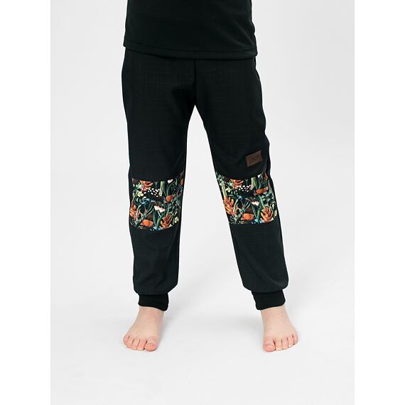 Dětské softshellové kalhoty Drexiss s fleecem black autumn medaw