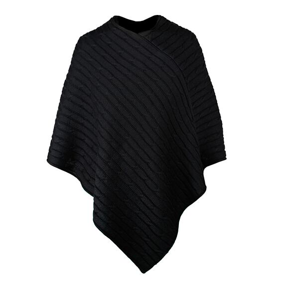 Pletený merino pléd Kama 5041 černá