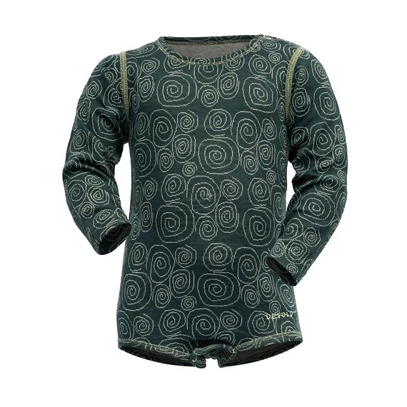 Dětské funkční body s merinem Devold Duo active baby woods s dlouhým rukávem