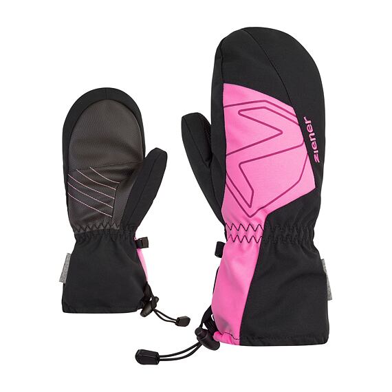 Dětské zimní rukavice Ziener Lavalino AS AW Jr black fuchsia pink - palčáky