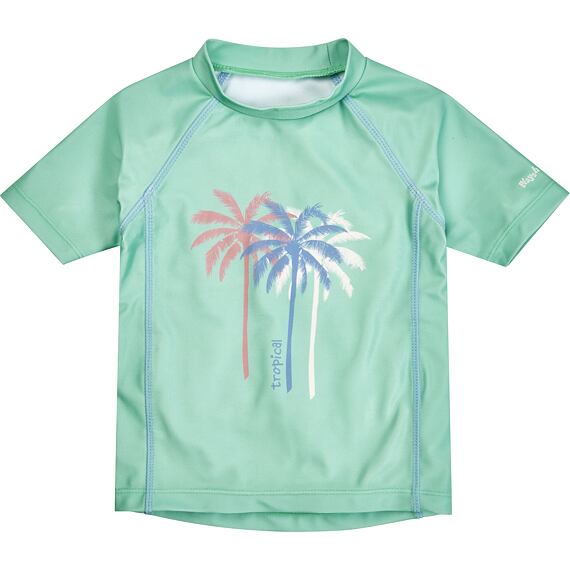Dětské UV tričko Playshoes Palmy mint - krátký rukáv