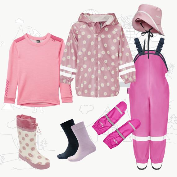Dětský nepromokavý outfit Playshoes Květiny - růžový