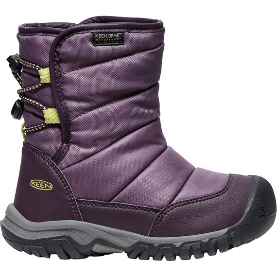 Dětské zimní boty Keen Puffrider WP sněhule - black plum/daiquiri green