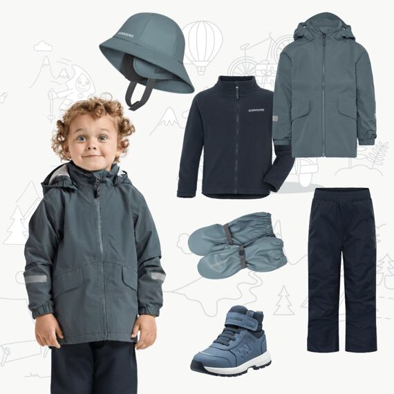 Dětský nepromokavý outfit Didriksons Norma - factory blue