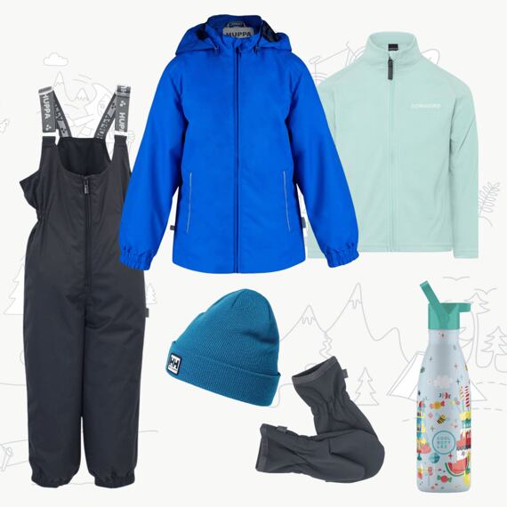 Dětský nepromokavý outfit Huppa - modrošedý