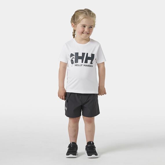 Dětské funkční UV tričko Helly Hansen K Tech Graphic krátký rukáv - white