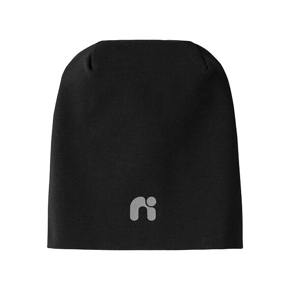 Dětská čepice Name It Moppy beanie s reflexním logem - black