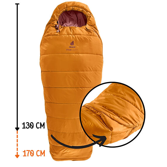 Dětský rostoucí spací pytel Deuter Starlight maple-redwood do 170 cm