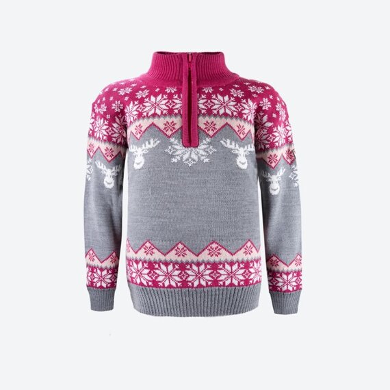 Dětský svetr merino Kama 1012 růžová