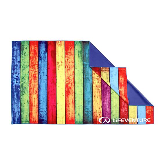 Rychleschnoucí ručník LifeVenture SoftFibre Printed Trek Towel Striped planks
