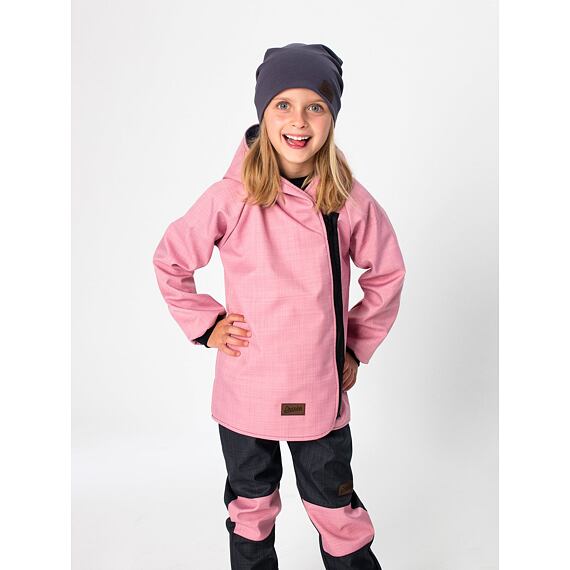 Dětský softshellový kabát Drexiss Old Pink antracit
