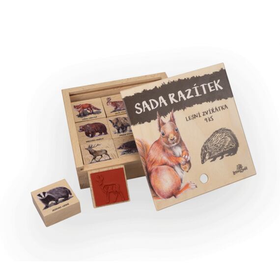 Dřevěná razítka Lesní svět 9 kusů