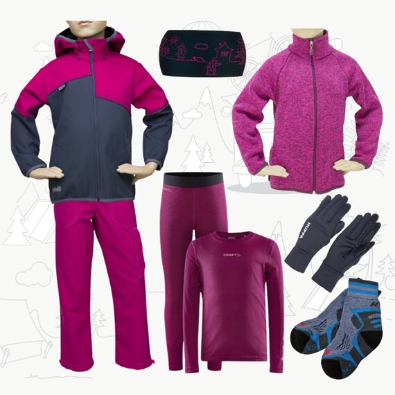Dětský outfit do přírody i na běžky - růžový