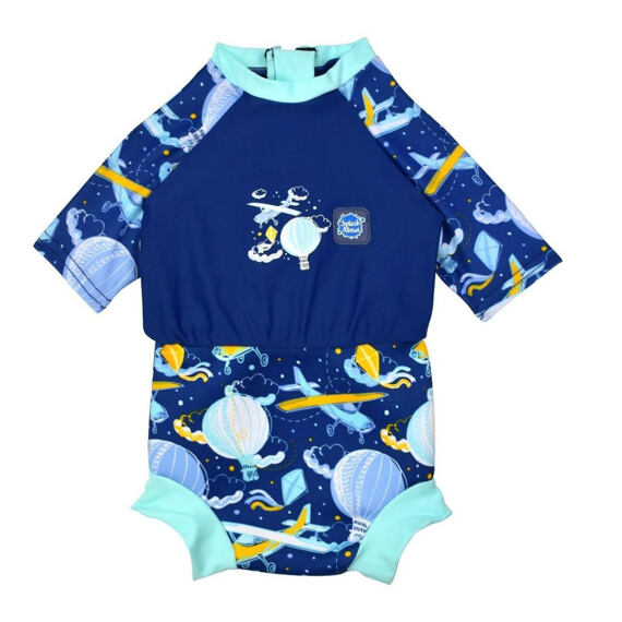 Dětské plavky/kostýmek Splash About Happy Nappy 3/4 rukáv Sunsuit Up in the Air