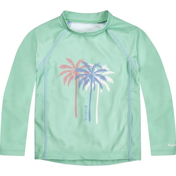 Dětské UV třičko Playshoes Palmy mint - dlouhý rukáv
