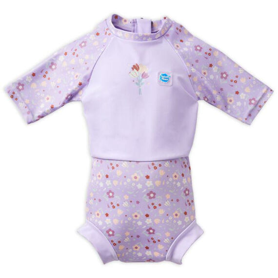 Dětské plavky/kostýmek Splash About Happy Nappy 3/4 rukáv Lilac Spring