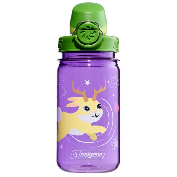 Dětská lahev Nalgene Clear Kids OTF 350 ml Purple Jackalope sustain
