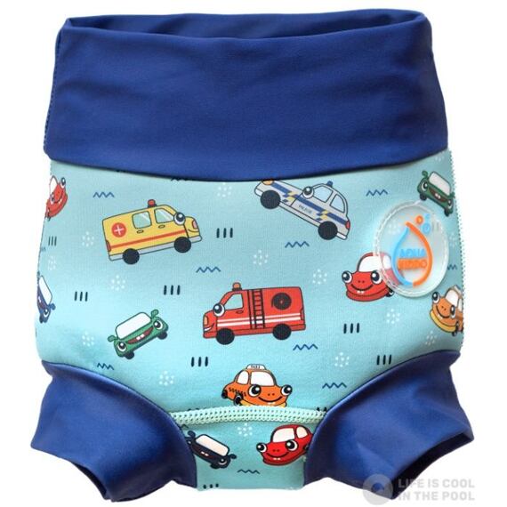 Dětské plenkové plavky AquaKiddo Swim Nappy Cars - modré
