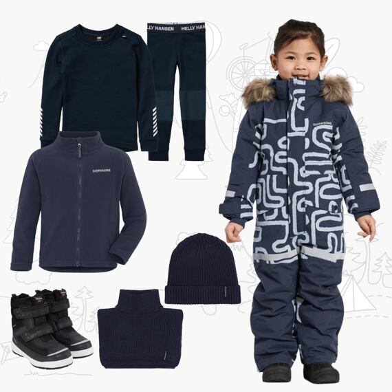 Dětský zimní outfit Didriksons Bjärven - navy