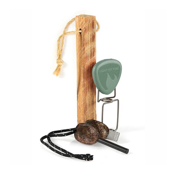 3dílná sada na rozdělání ohně Light my fire FireLighting Kit 3pcs sandygreen/cocoshell - křesadlo