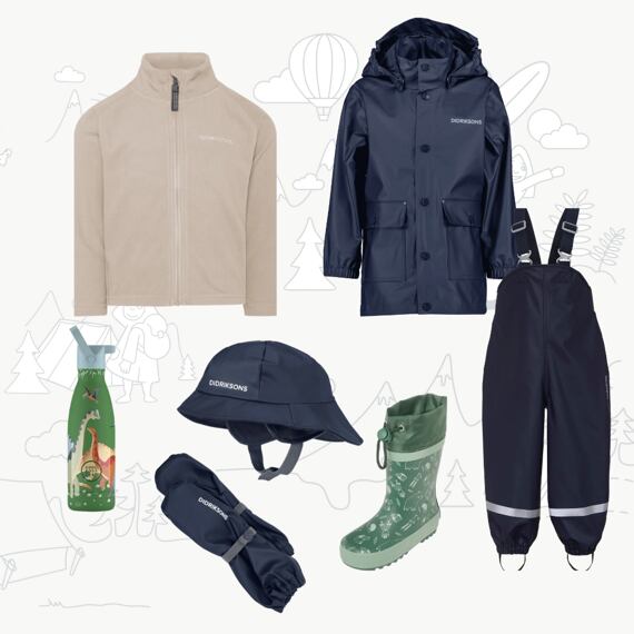 Dětský outfit do deště Didriksons Jojo - navy/green