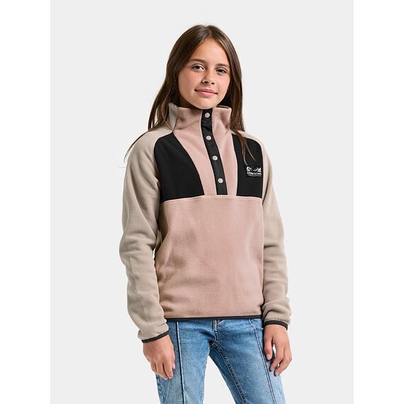Dětská fleecová mikina Didriksons Yokto 1/2 BTN - vintage pink