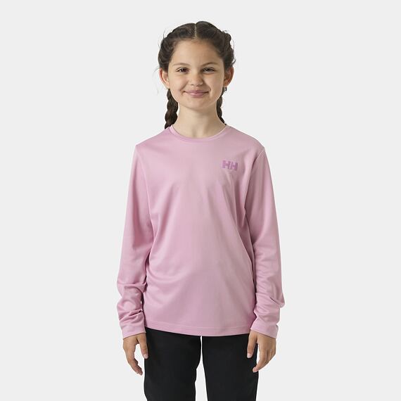 Dětské funkční UV tričko Helly Hansen Jr Tech LS Crew dlouhý rukáv - pink lavender