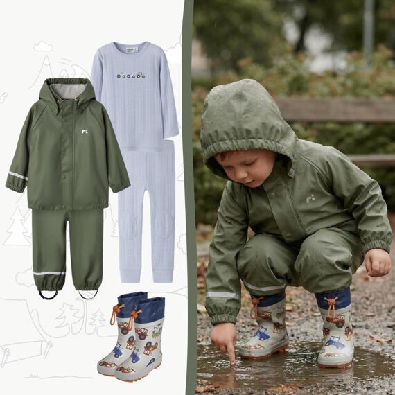Dětský outfit do deště Name It zelený