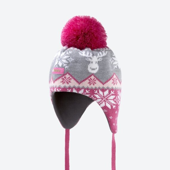 Dětská pletená čepice Kama BW21 WINDSTOPPER s merinem růžová