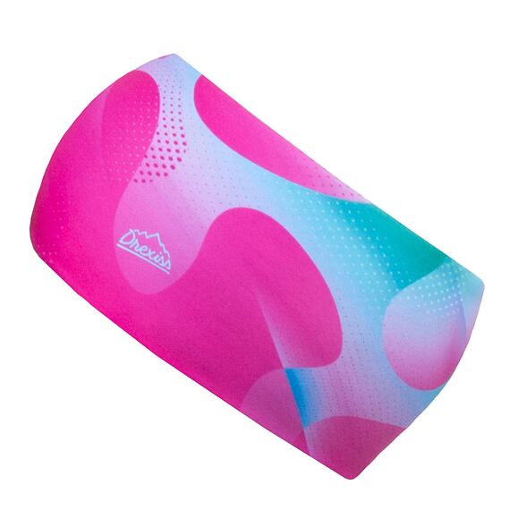 Funkční čelenka dvouvrstvá Drexiss s fleecem Bubble pink - zateplená