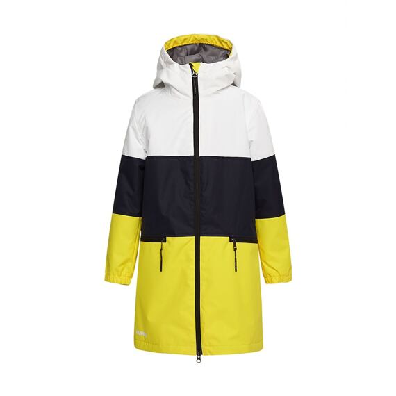 Dívčí nepromokavý kabát Huppa Hanka white/yellow