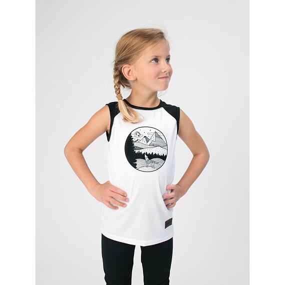 Dětské funkční UV tílko Drexiss CoolMax white/black wolf
