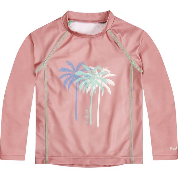 Dětské UV třičko Playshoes Palmy coral - dlouhý rukáv
