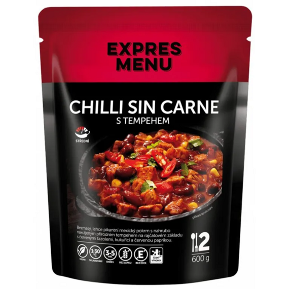 Chilli sin carne s tempehem Expres menu 2 porce