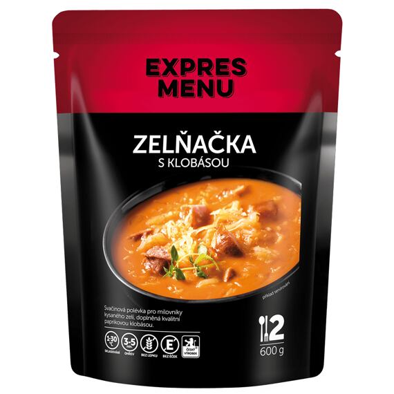 Zelná polévka s klobásou Expres menu 2 porce