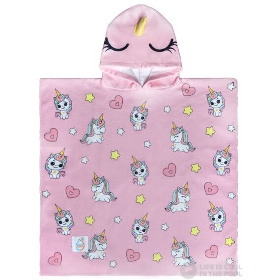 Dětské pončo AquaKiddo Unicorns 60x120 cm - župan 2-4 roky