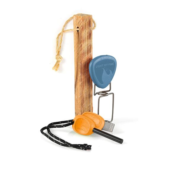 3dílná sada na rozdělání ohně Light my fire FireLighting Kit 3pcs hazyblue/rustyorange - křesadlo