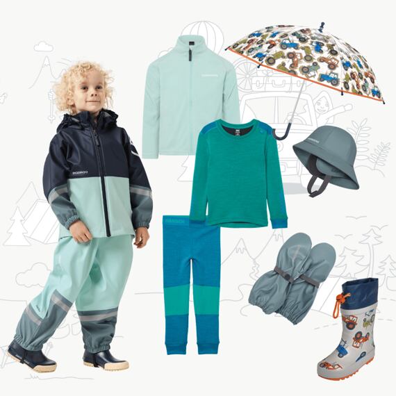 Dětský outfit do deště Didriksons Ocean mint