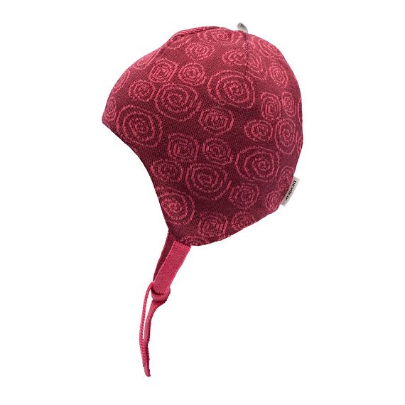 Dětská funkční čepice s merinem Devold zavazovací beetroot