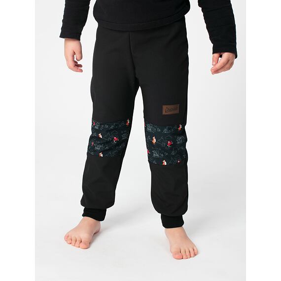 Dětské softshellové kalhoty Promaledobrodruhy bez zateplení black/black